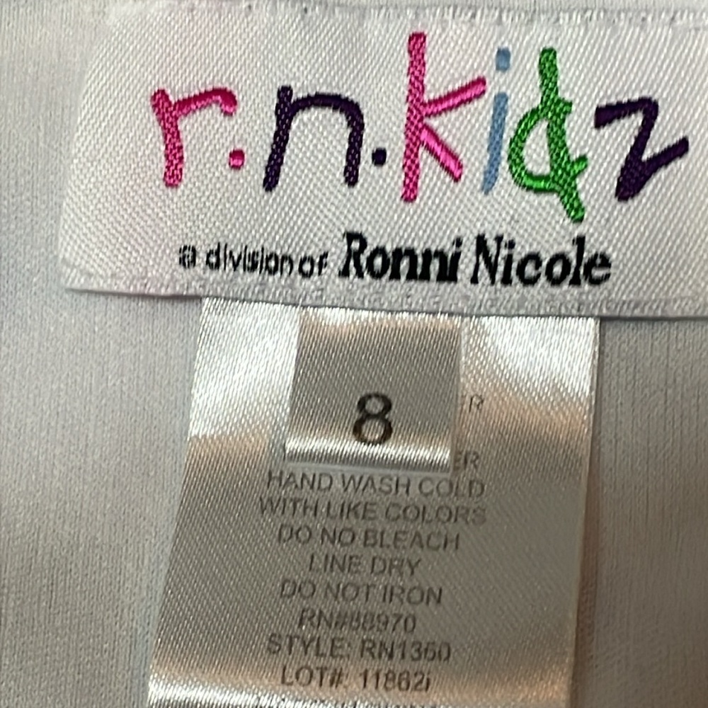 r n kidz white two piece with purple floral design. skirt and top set - Picture 3 of 11